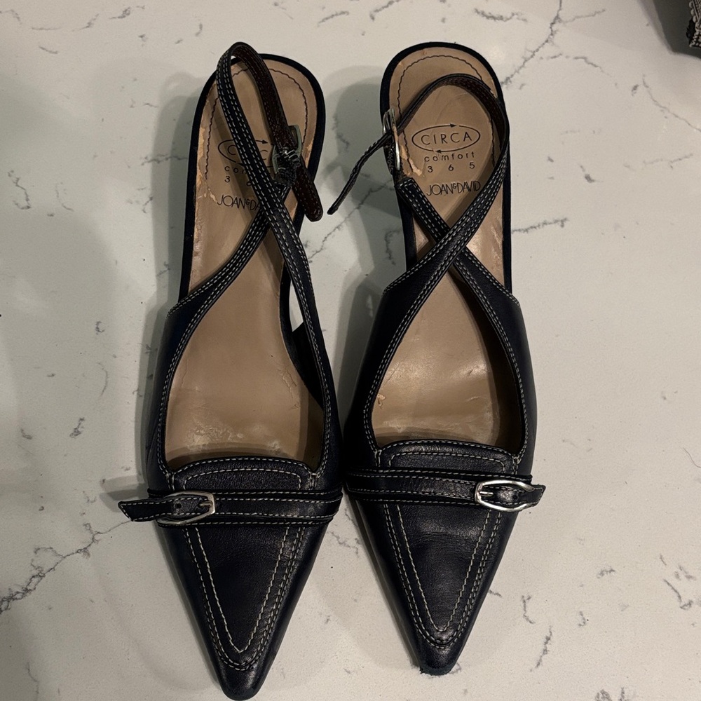 Joan & David Black Strappy Heels